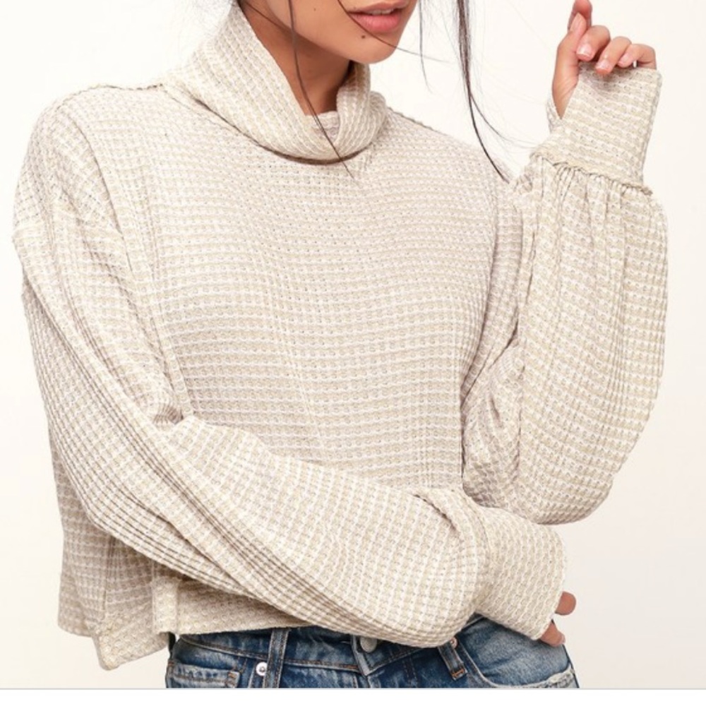 FREE PEOPLE BK CROPPED LONG SLEEVE TURTLENECK